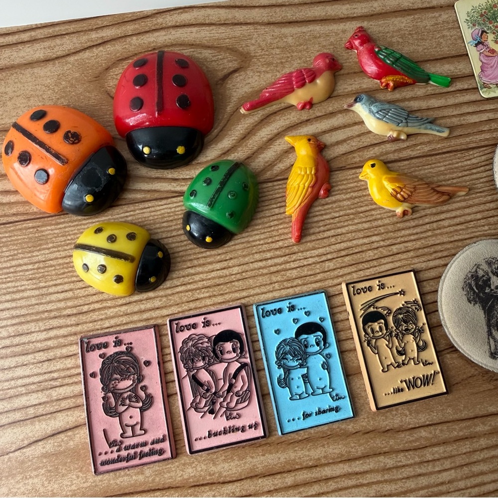 Lot Of Vintage Magnets - Birds, Ladybugs, Animals & Kim Casali Los Angeles Times - Picture 3 of 16